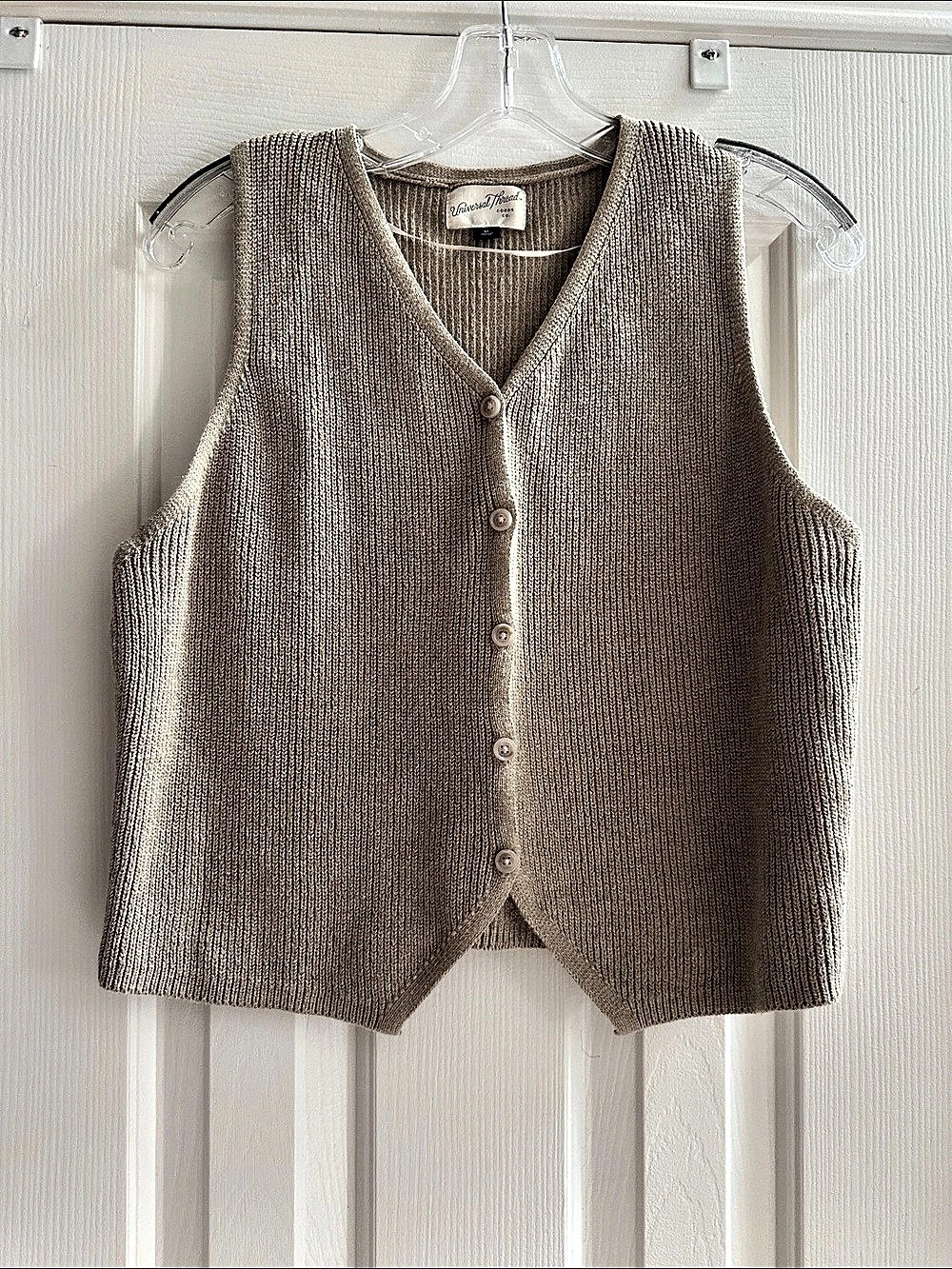 Universal Thread Ribbed Button-Front Sweater Vest Brown XL Academia Preppy